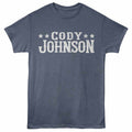 Navy heather Cody Johnson t-shirt featuring a Stars design