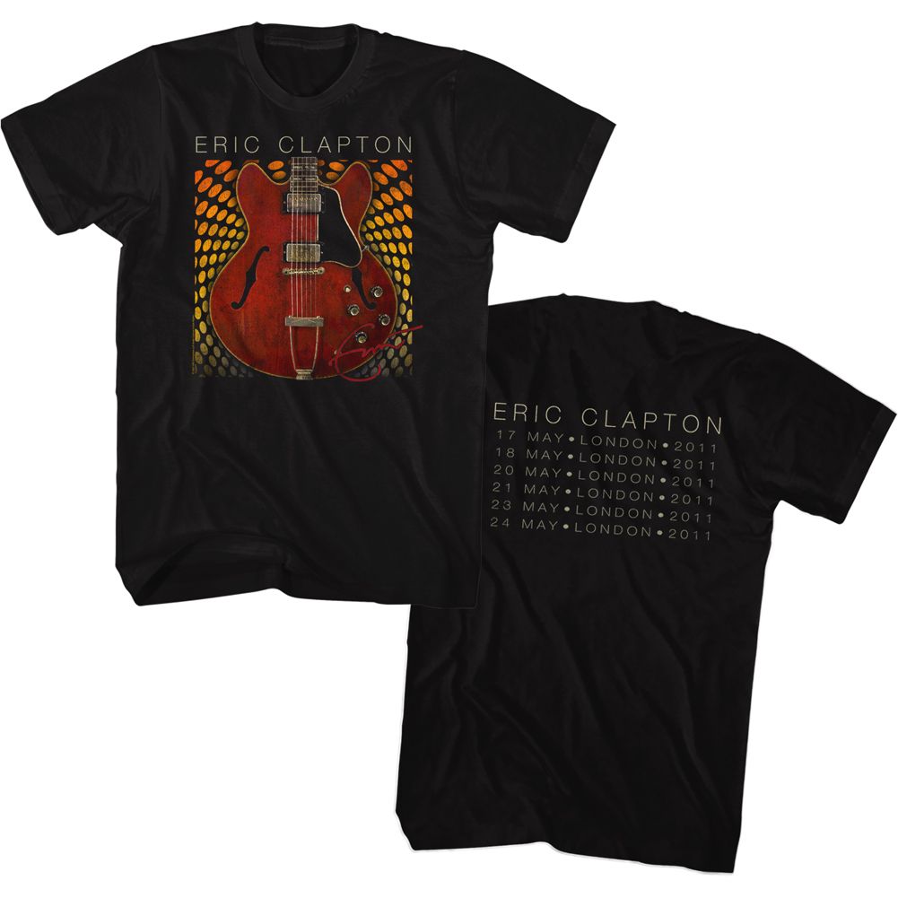 Black Eric Clapton t-shirt featuring Eric Clapton Guitar Circles design