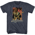 Navy heather Eric Clapton t-shirt featuring Eric Clapton Sunglasses portrait design