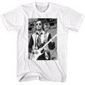 White Eric Clapton t-shirt featuring Eric Clapton Black And White Sunglasses design