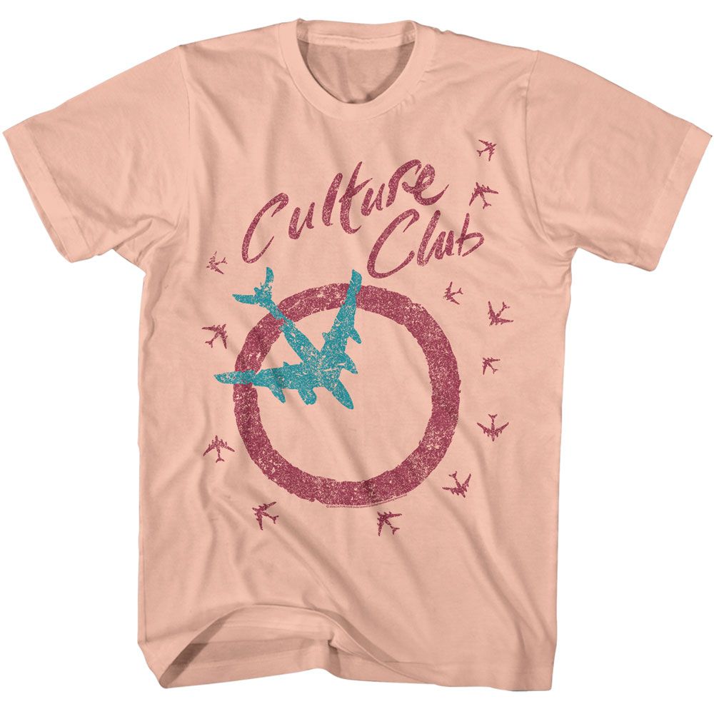 Peach Culture Club t-shirt featuring Culture Club Planes design
