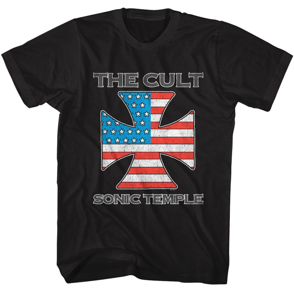 Black The Cult t-shirt featuring The Cult Sonic Temple 1989 design