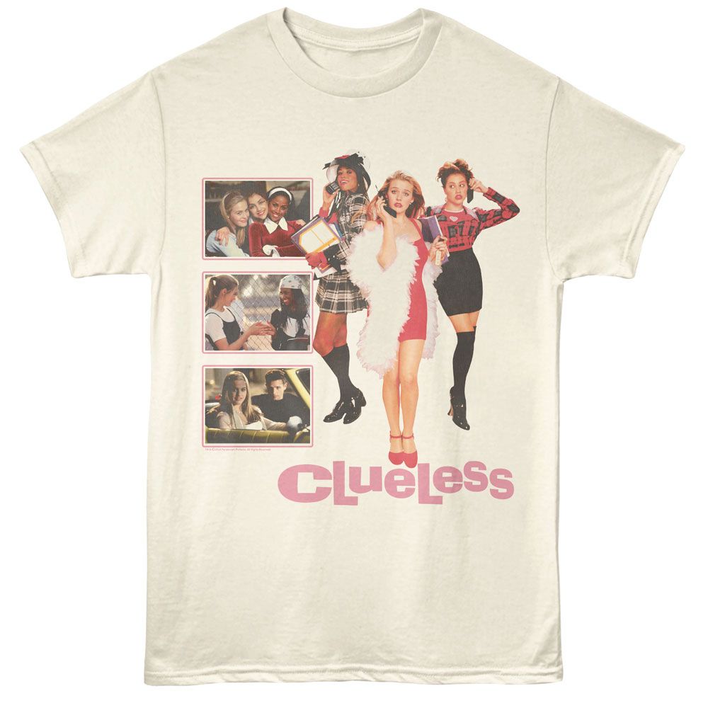 Natural Clueless t-shirt featuring Clueless Movie Scenes collage design
