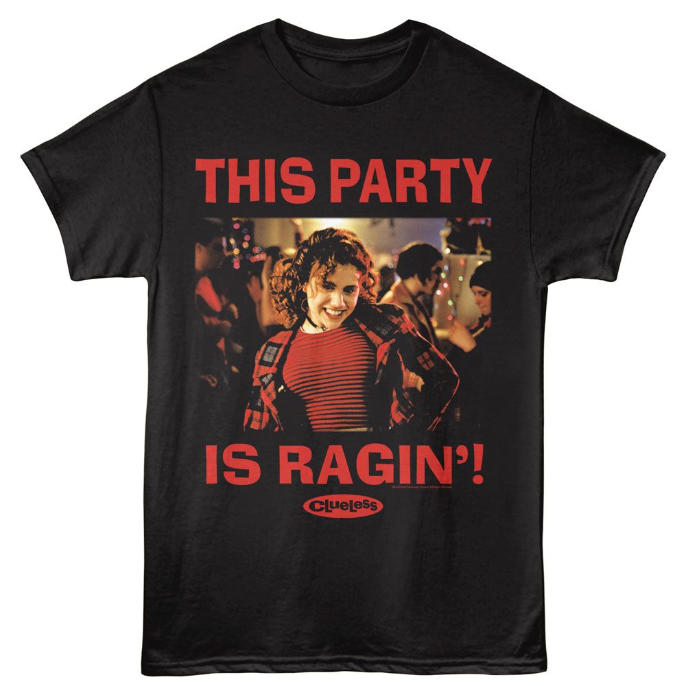Black Clueless t-shirt featuring Clueless Party Is Ragin design