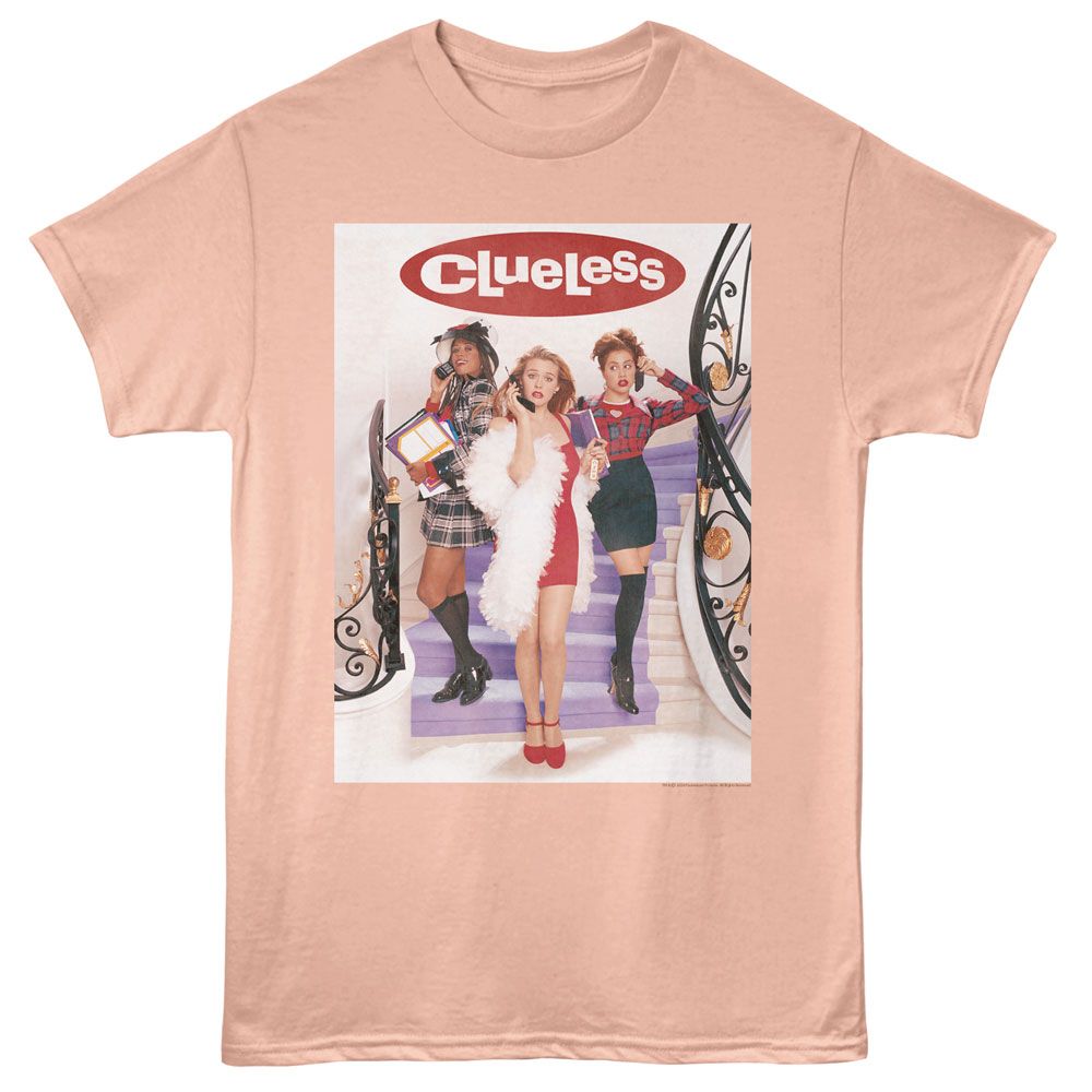 Peach Clueless t-shirt featuring Clueless Staircase Poster With Logo design