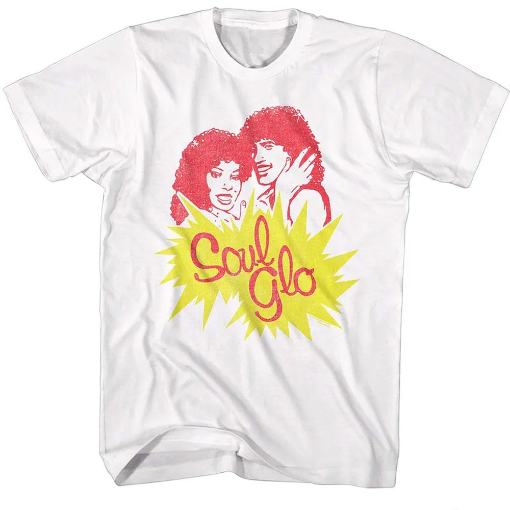 White Coming to America t-shirt featuring Coming to America Soul Glo logo design