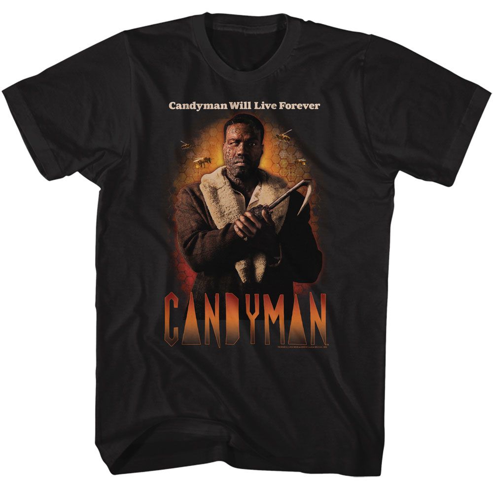 Black Candyman t-shirt featuring Candyman Bees And Honeycomb design
