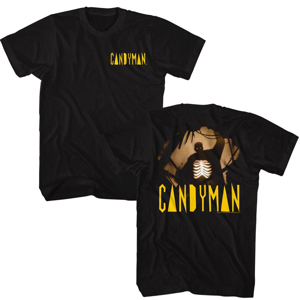 Black Candyman t-shirt featuring Candyman Silhouette front and back design