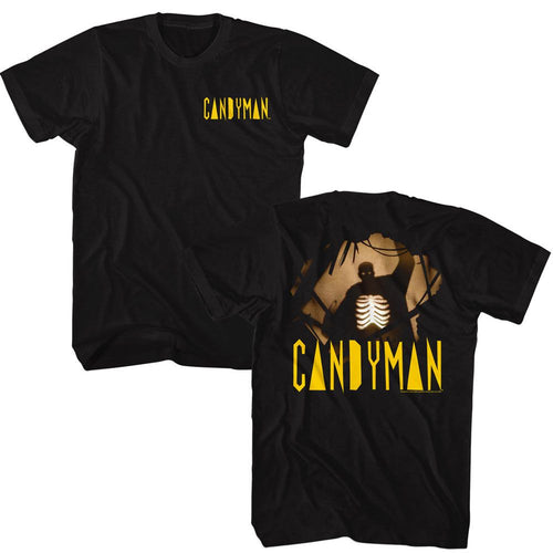 Black Candyman t-shirt featuring Candyman Silhouette front and back design