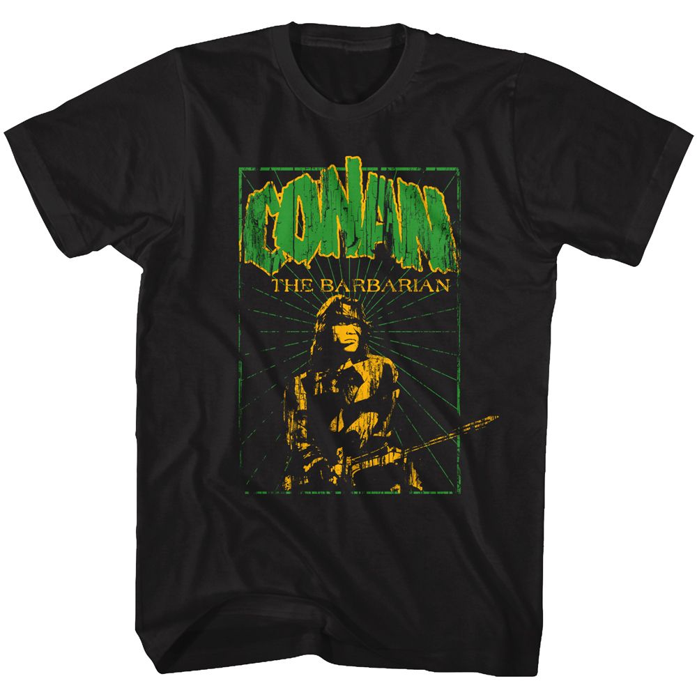 Black Conan the Barbarian t-shirt featuring Conan In The Green design