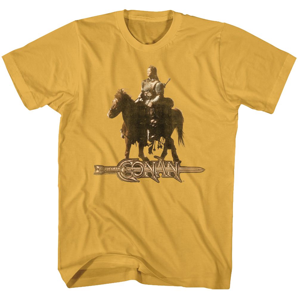 Ginger Conan the Barbarian t-shirt featuring Conan Horsey design