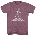 Vintage maroon heather Conan the Barbarian t-shirt featuring Conan That Which Does Not Kill Us Makes Us Stronger design