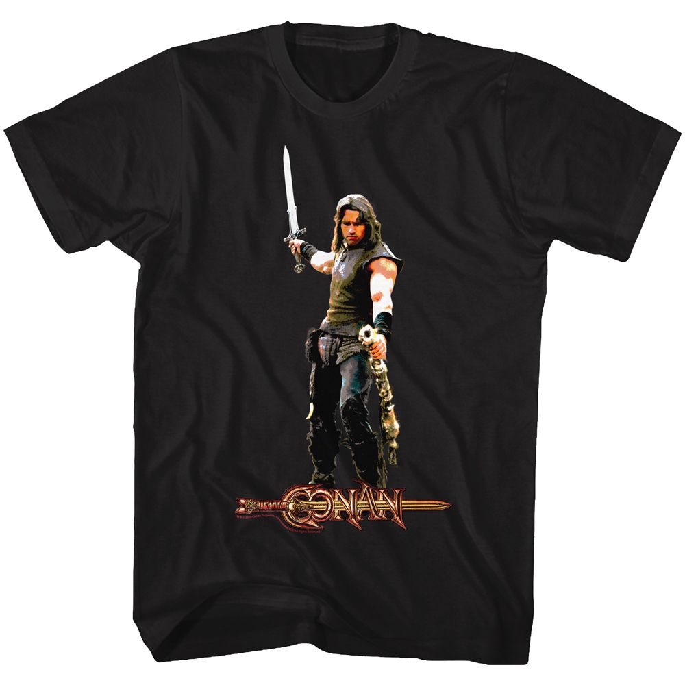 Black Conan the Barbarian t-shirt featuring Conan Its A Weasel design