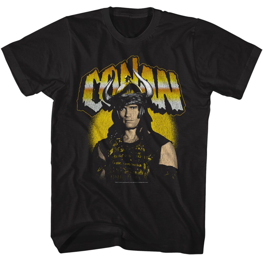 Black Conan the Barbarian t-shirt featuring Conan the Barbarian Gradient Logo design