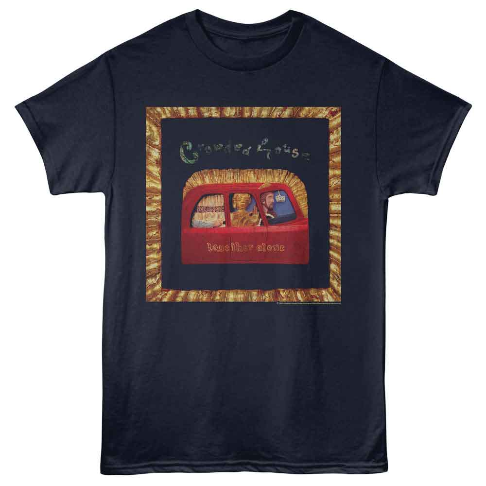 Navy Crowded House t-shirt featuring Crowded House Together Alone 1993 album design