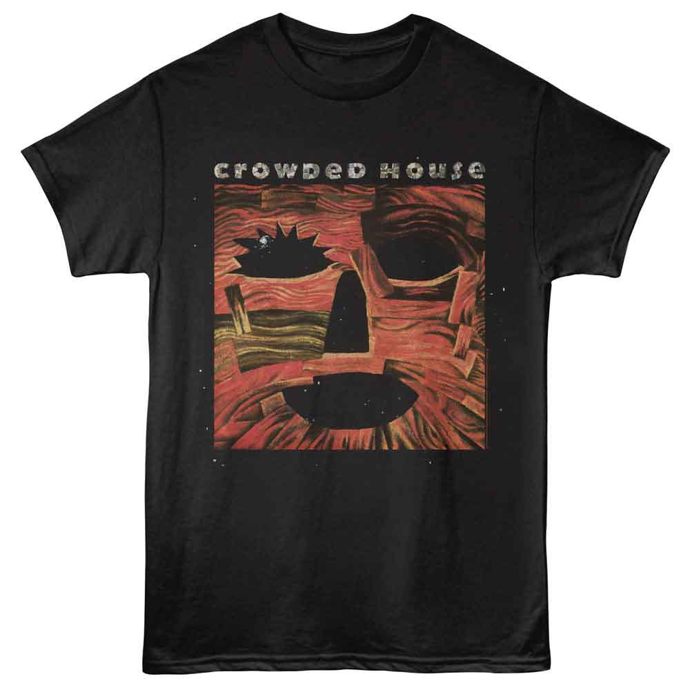 Black Crowded House t-shirt featuring Crowded House Woodface 1991 album design