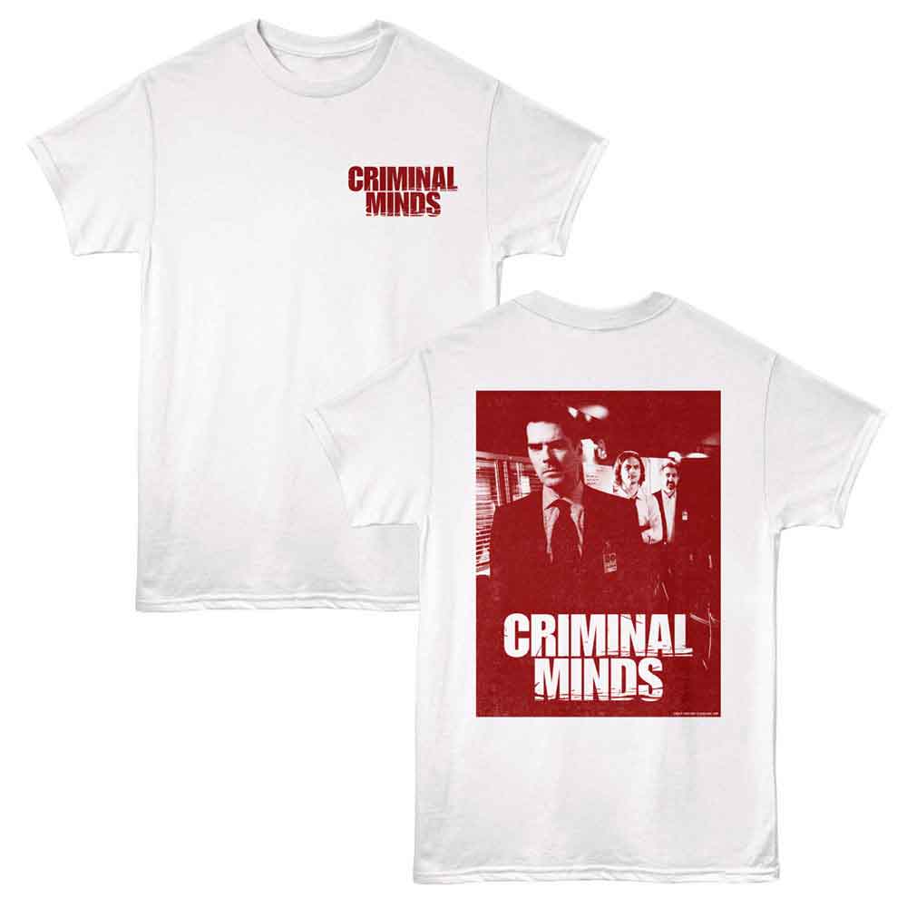 White Criminal Minds t-shirt featuring Criminal Minds Hotchner Reid Rossi design