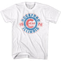 White Cheap Trick t-shirt featuring Cheap Trick Rockford IL 1974 design