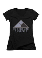 Black Cyberdyne Systems Juniors V-Neck T-Shirt