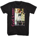 Black Cyndi Lauper t-shirt featuring Cyndi Lauper Painted Dress And Tights design