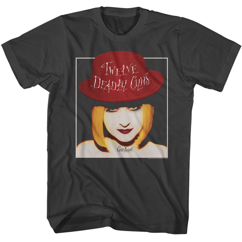 Smoke gray Cyndi Lauper t-shirt featuring Cyndi Lauper Twelve Deadly Cyns 1994 design