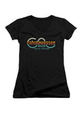 Black Cahulawassee River Juniors V-Neck T-Shirt