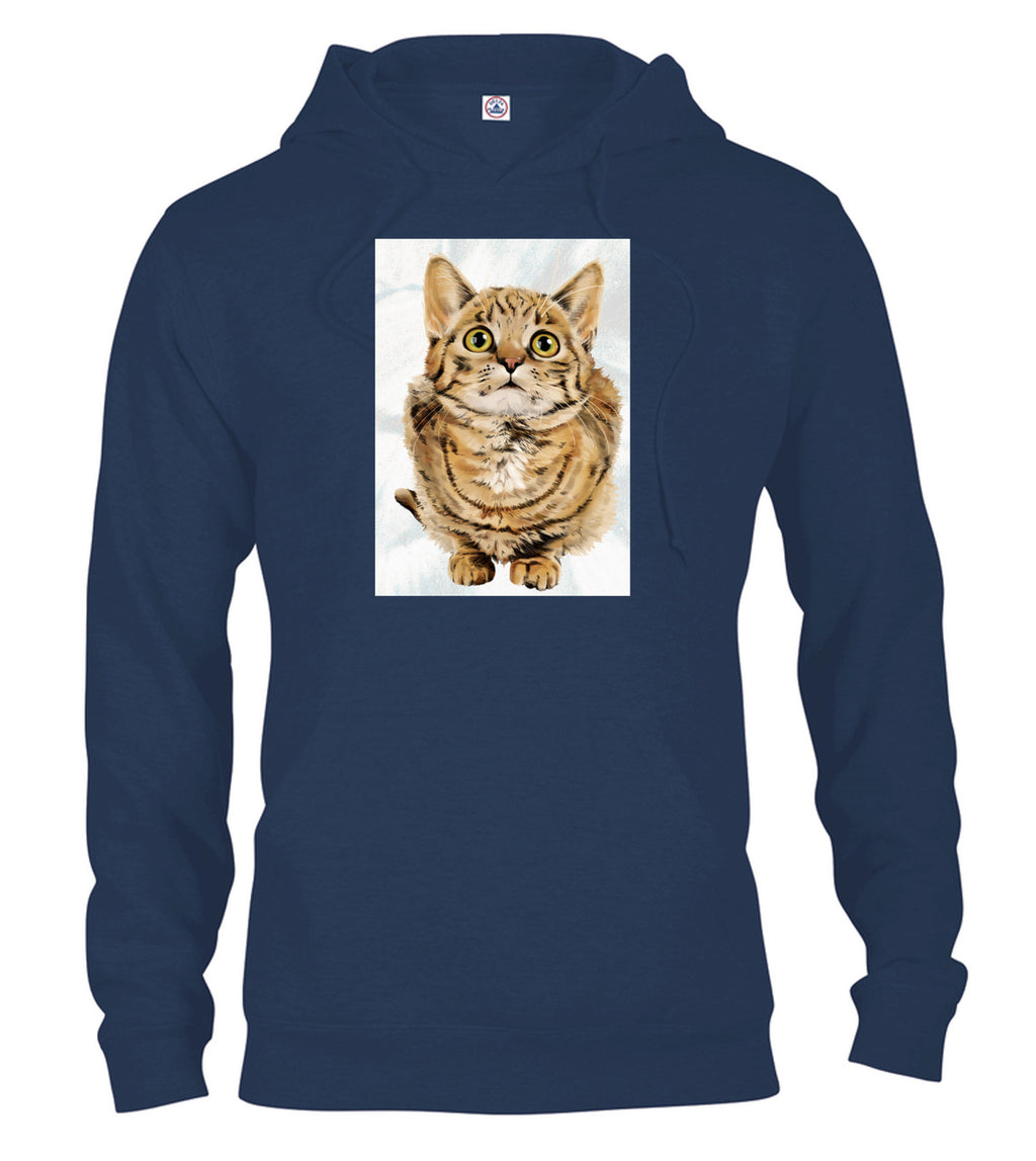 Navy Cat Look Up Hoodie