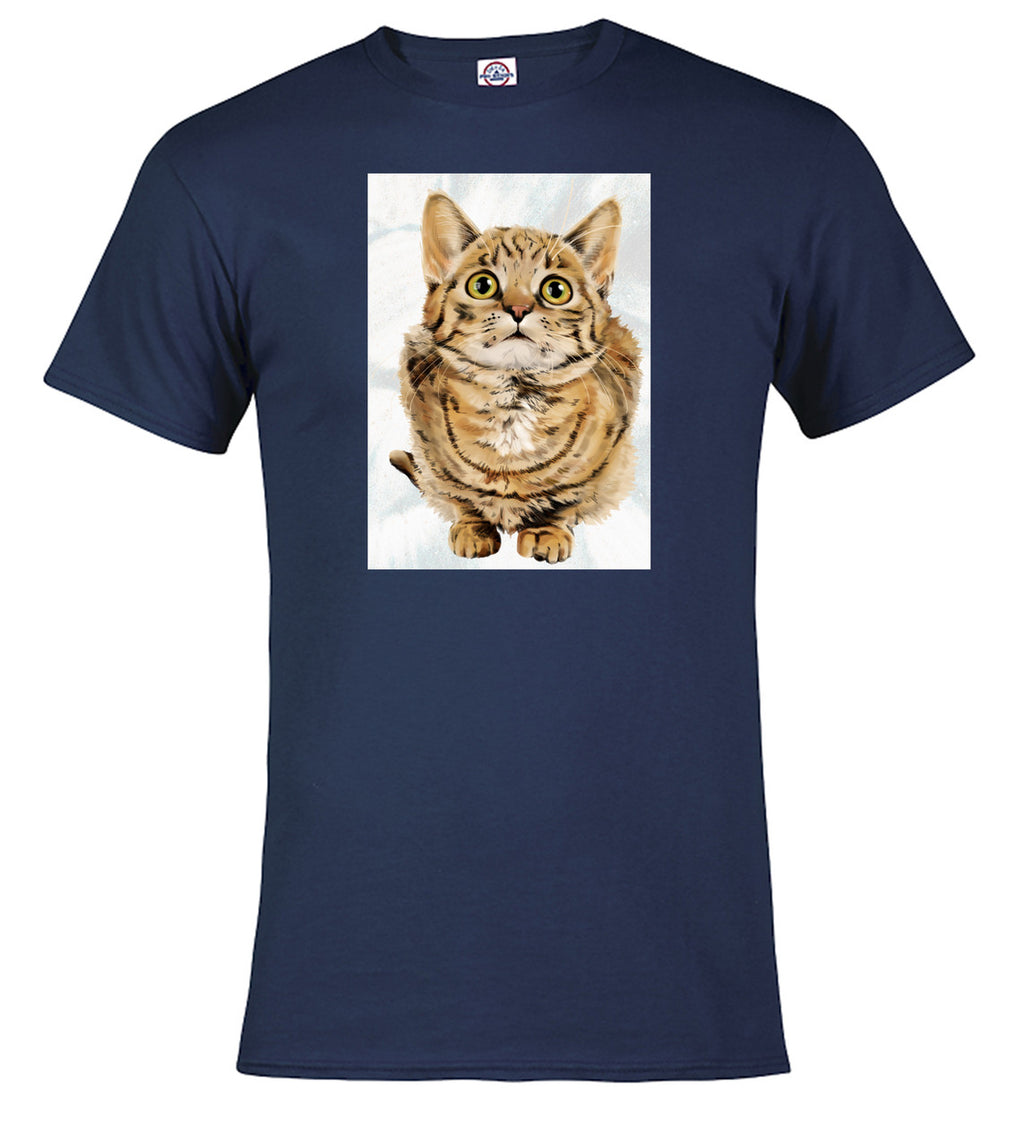 Navy Cat Look Up T-Shirt