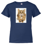 Navy Cat Look Up Youth/Toddler T-Shirt