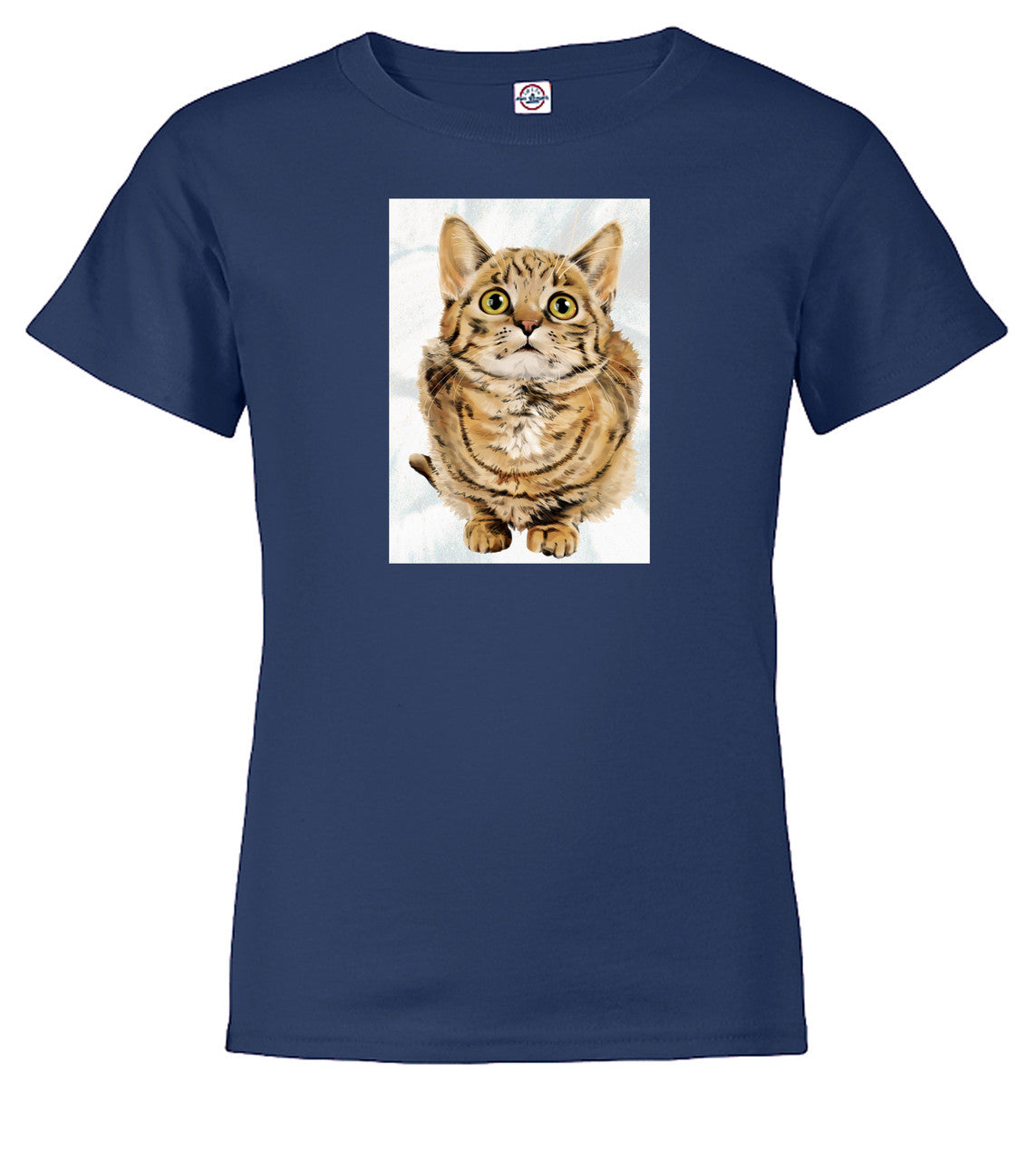 Navy Cat Look Up Youth/Toddler T-Shirt