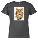 Charcoal Cat Look Up Youth/Toddler T-Shirt