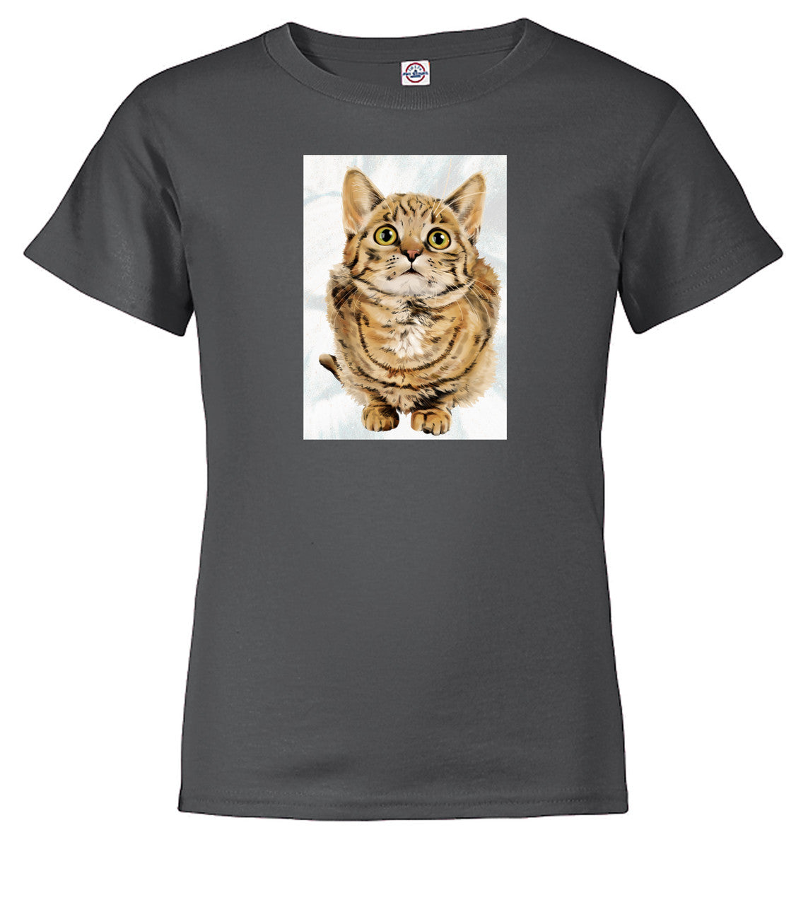Charcoal Cat Look Up Youth/Toddler T-Shirt