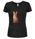 Black Cat Pose Juniors V-Neck T-Shirt