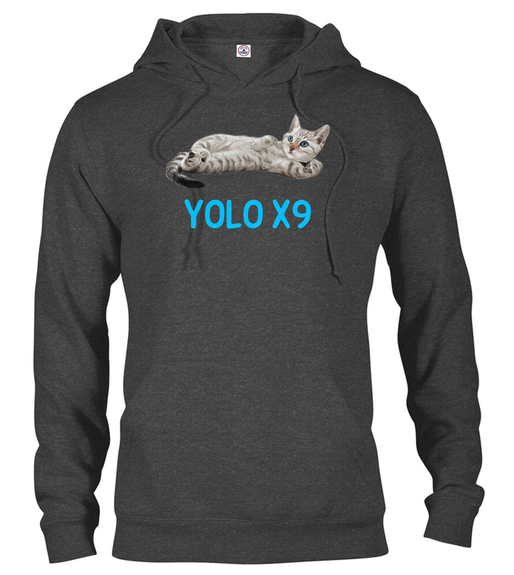 Charcoal Cat Yolo Hoodie