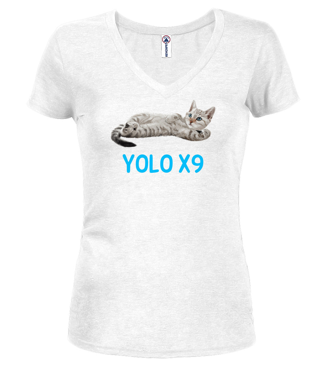 White Cat Yolo Juniors V-Neck T-Shirt