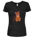 Black Cat Juniors V-Neck T-Shirt