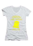 White Chico's Bail Bonds Juniors V-Neck T-Shirt