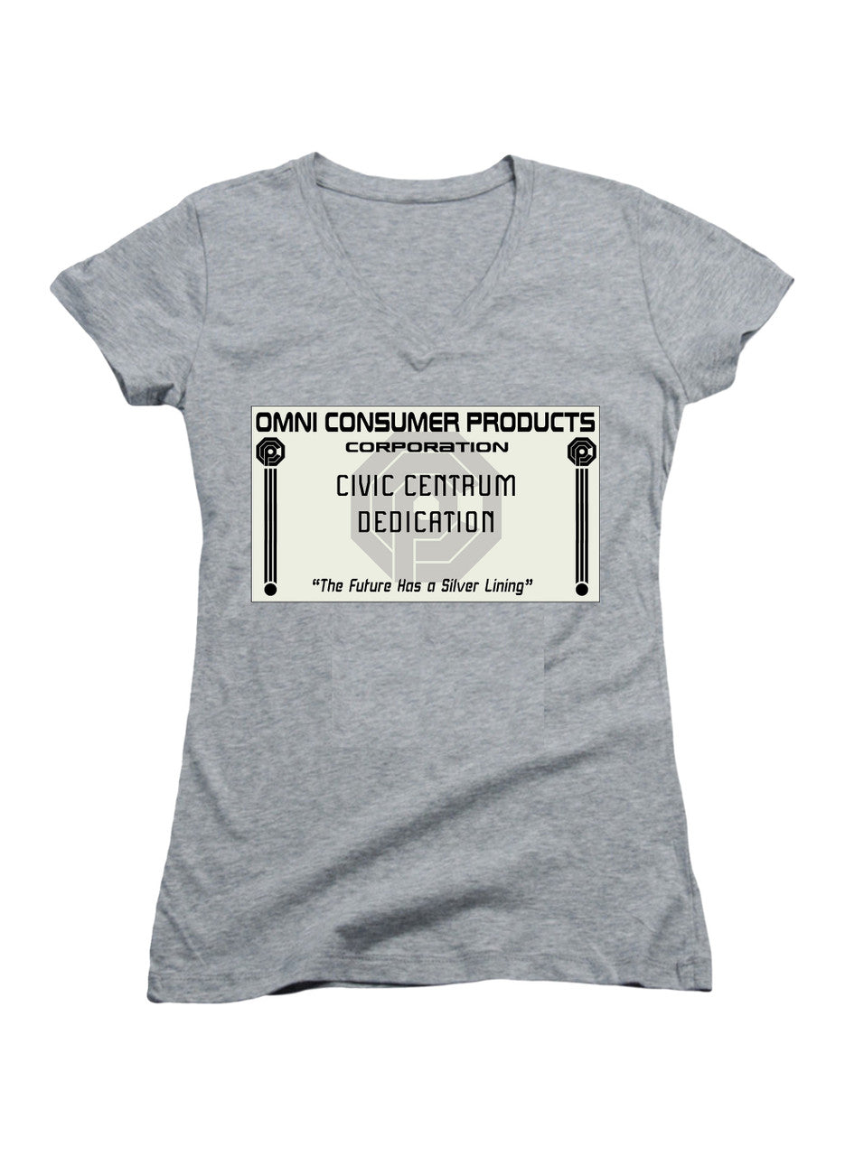 Gray Civic Centrum Dedication Juniors V-Neck T-Shirt