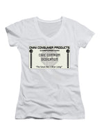 White Civic Centrum Dedication Juniors V-Neck T-Shirt