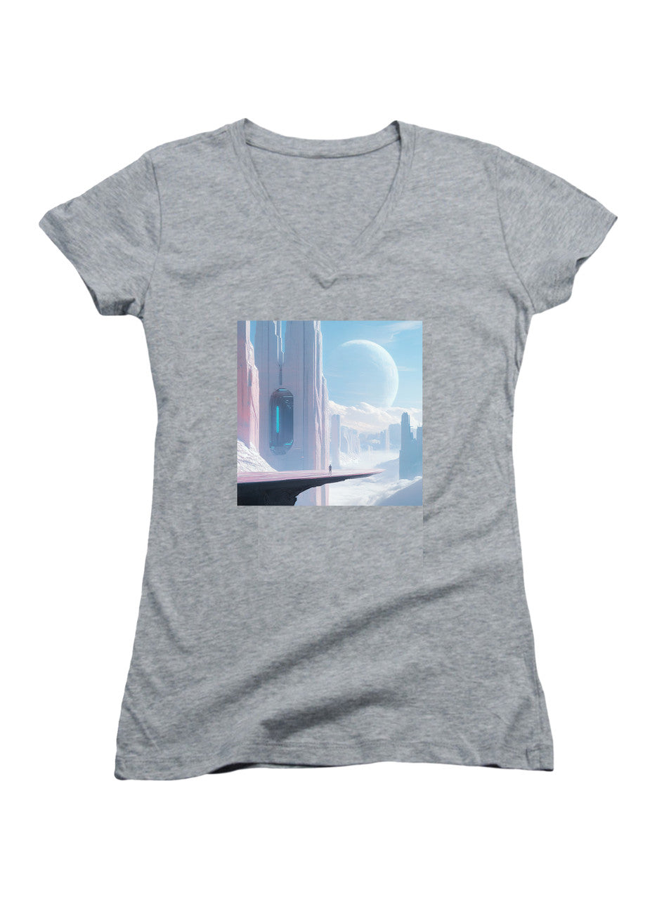 Gray Clean Future Juniors V-Neck T-Shirt