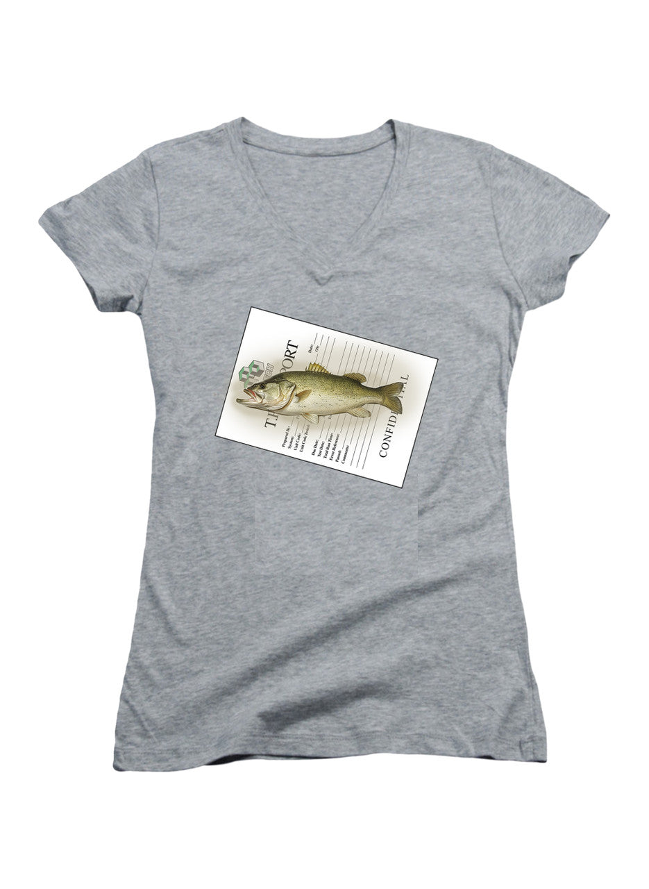 Gray Cleaning Fish Juniors V-Neck T-Shirt