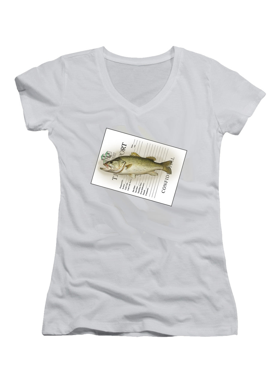 White Cleaning Fish Juniors V-Neck T-Shirt