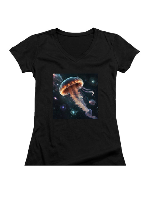 Black Cosmic Jelly Juniors V-Neck T-Shirt