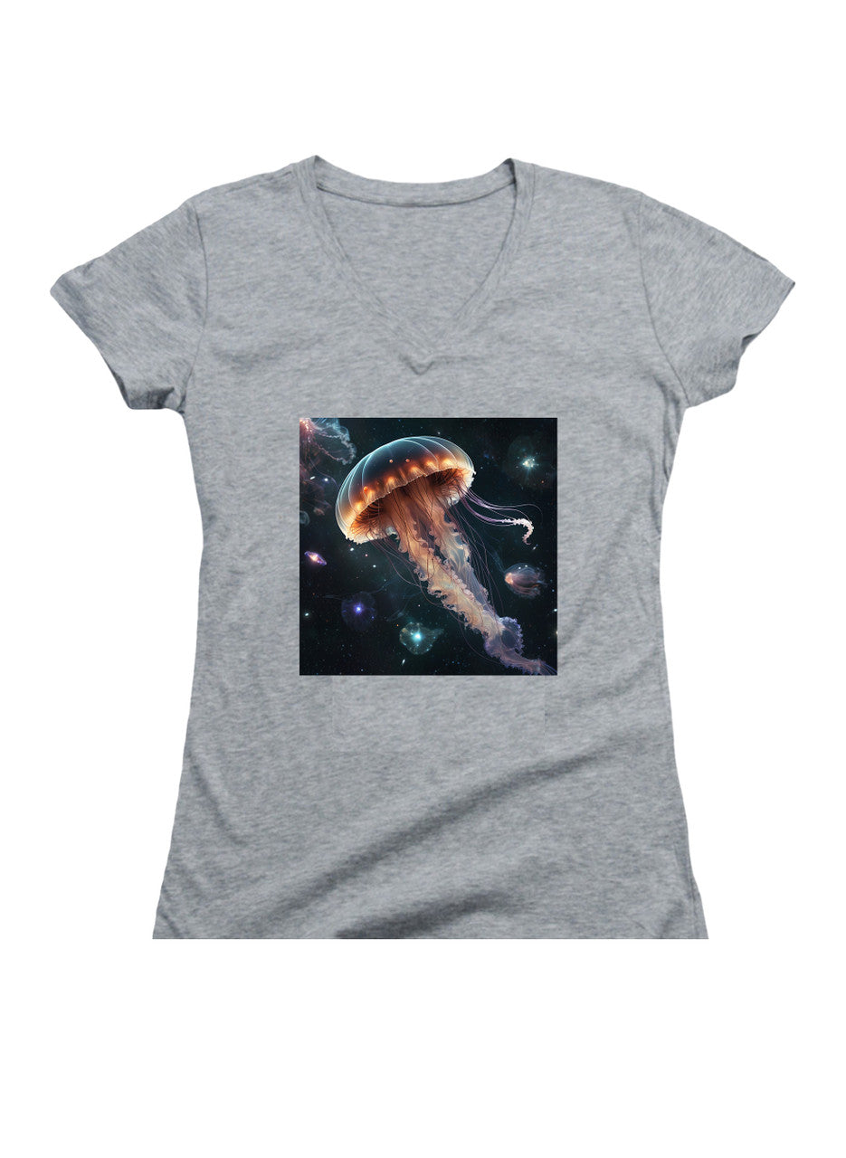 Gray Cosmic Jelly Juniors V-Neck T-Shirt