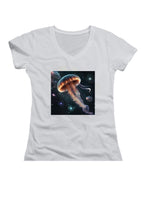 White Cosmic Jelly Juniors V-Neck T-Shirt