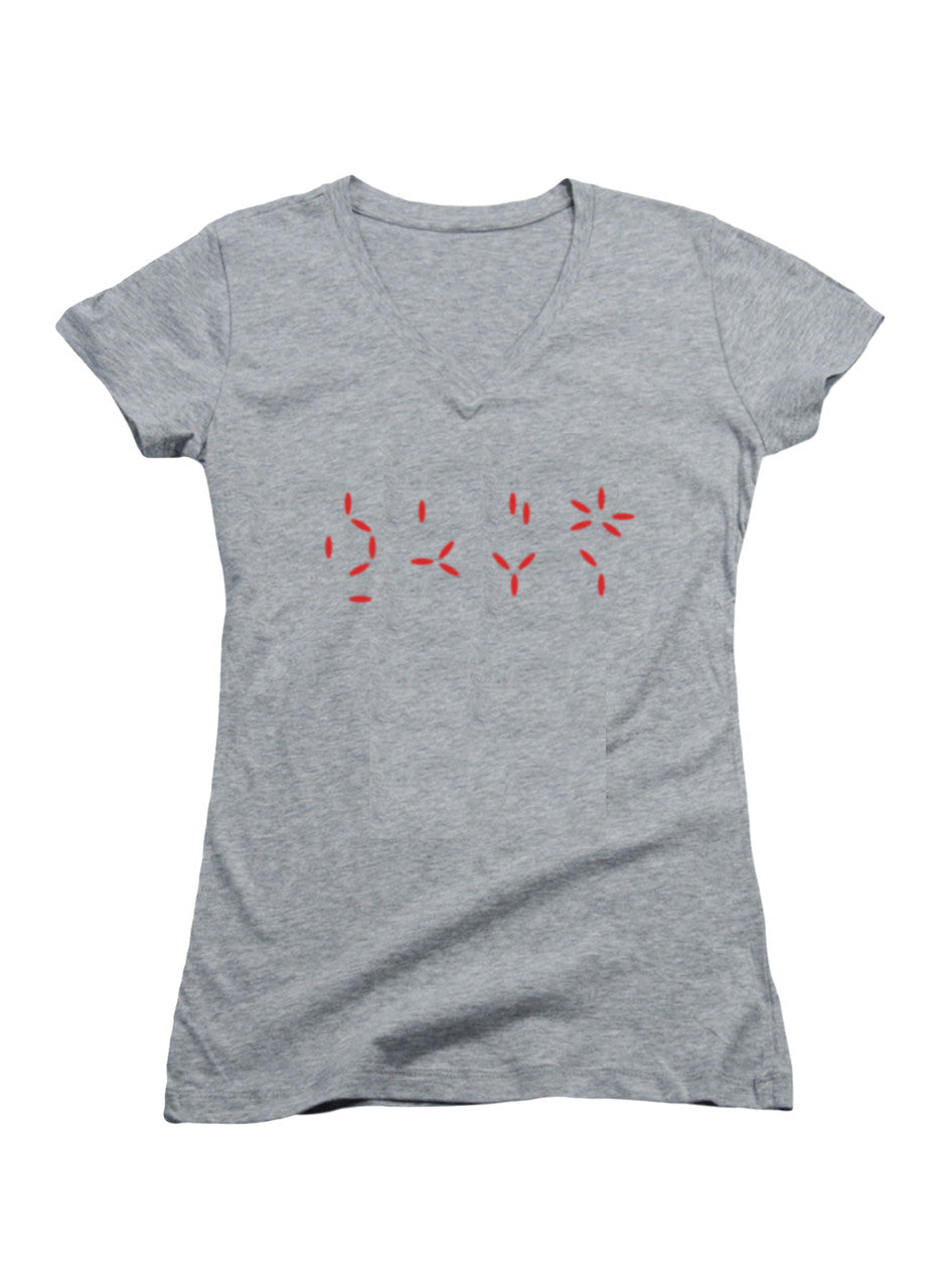Gray Countdown Juniors V-Neck T-Shirt