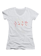 White Countdown Juniors V-Neck T-Shirt