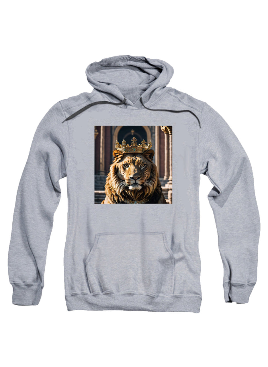 Gray Crowned Big Cat Hoodie
