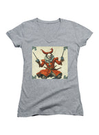 Gray Cruel Jest Juniors V-Neck T-Shirt