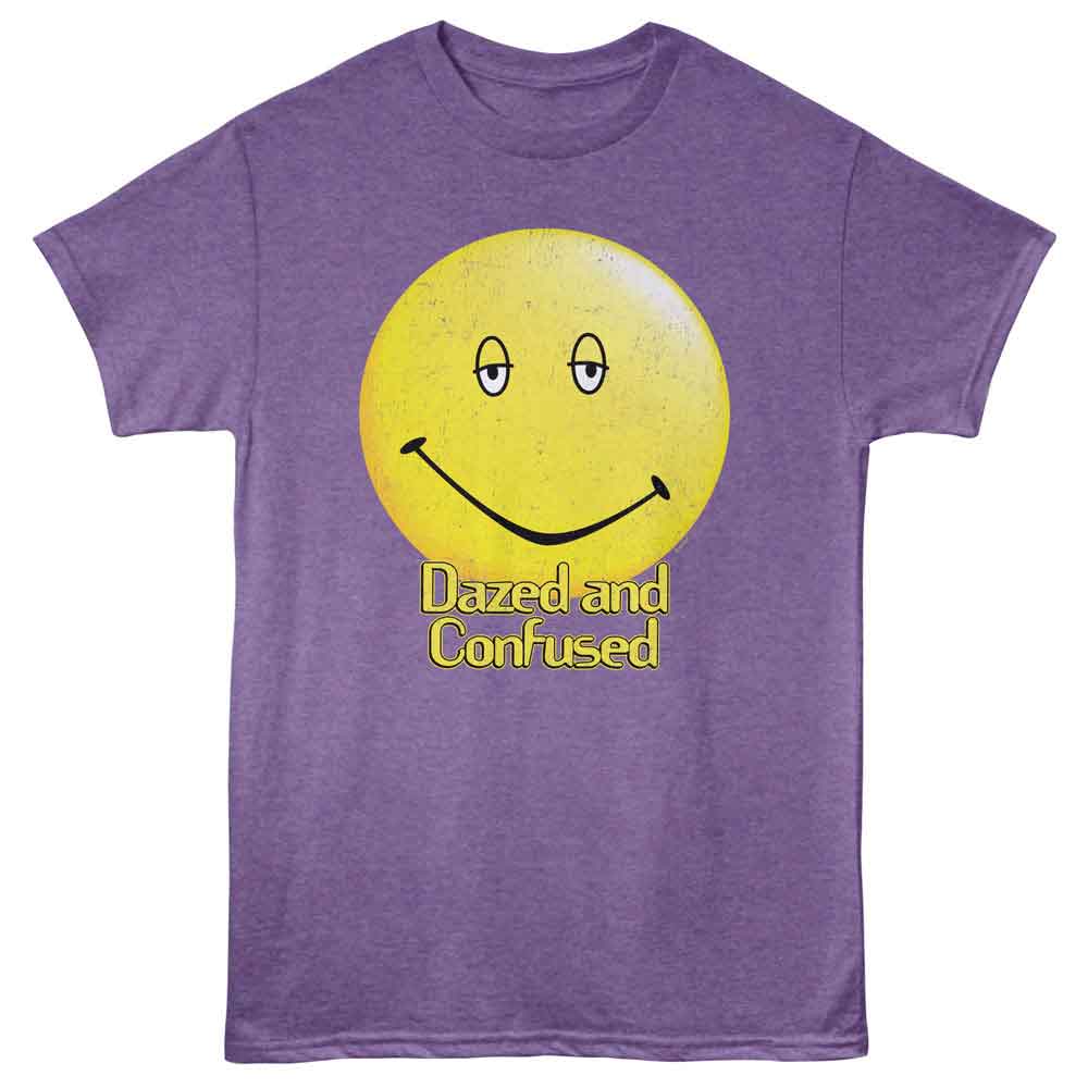 Purple heather Dazed and Confused t-shirt featuring Dazed and Confused Smiling Logo design